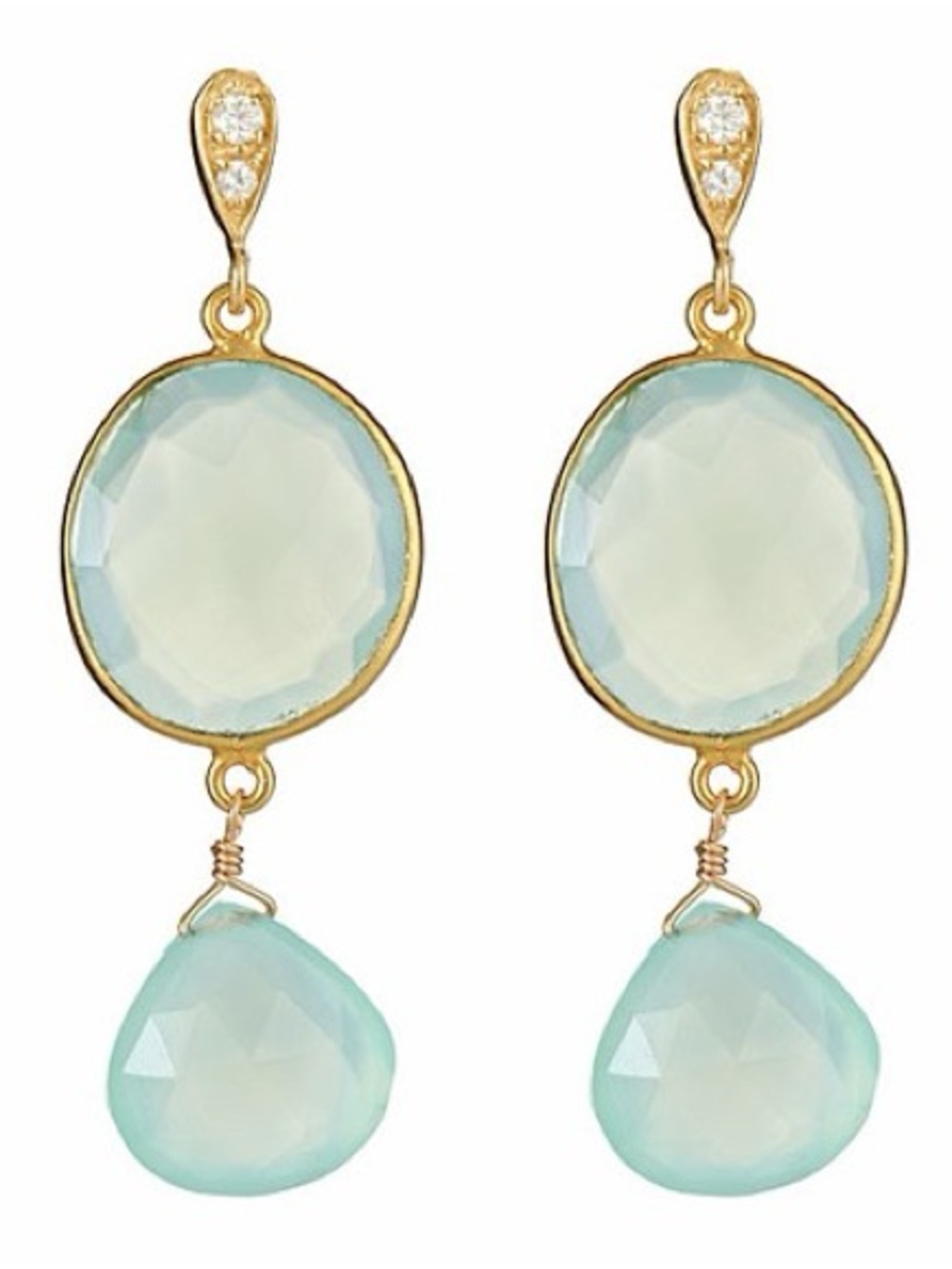 Elegant Gold and Green Drop Earrings